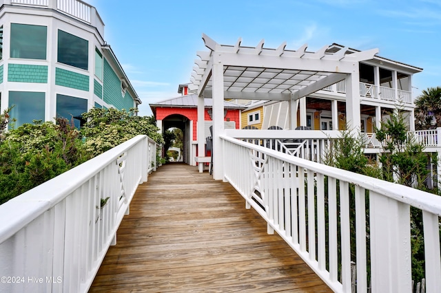 exterior space featuring a pergola