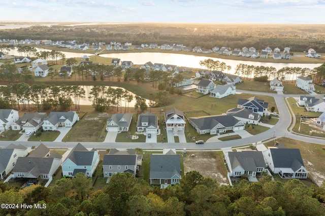 513 Moss Lake Ln, Holly Ridge, NC 28445 - birds eye view of property with a water view and a residential view