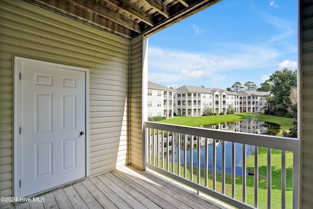 balcony with a water view