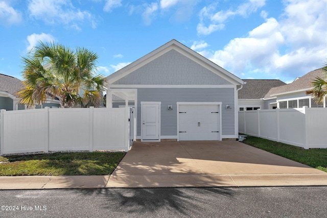 view of garage