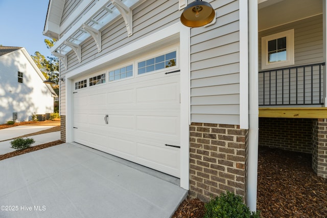 view of garage