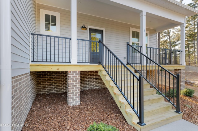 property entrance with a porch