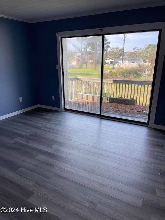 unfurnished room featuring hardwood / wood-style flooring and a healthy amount of sunlight