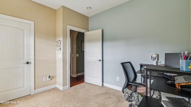 view of carpeted office