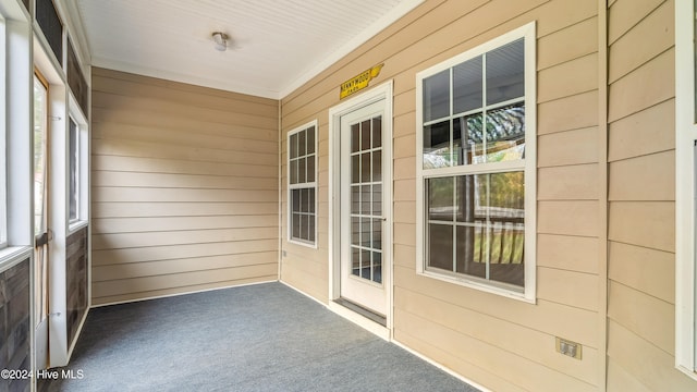 view of unfurnished sunroom