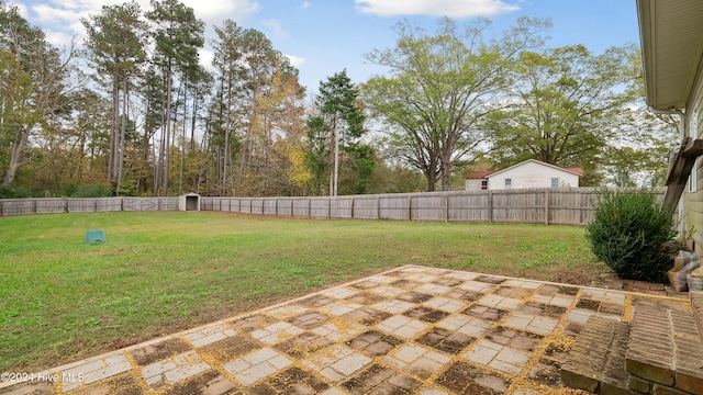 view of yard with a patio area