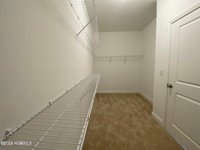 spacious closet with dark carpet