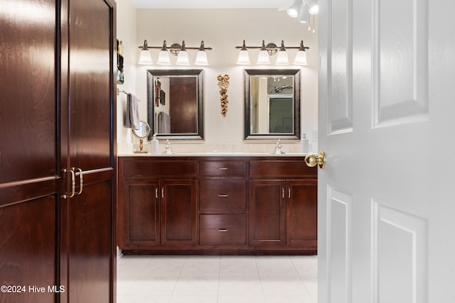 bathroom featuring vanity and tile patterned floors