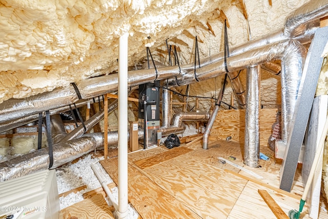 attic with heating unit