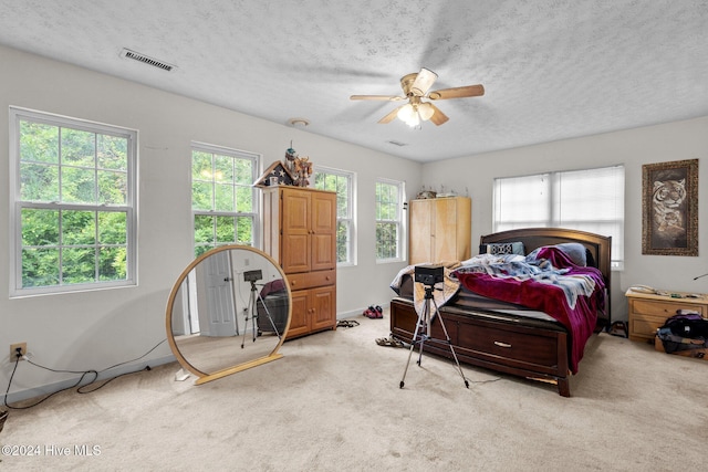 16200 US Highway 421, Burgaw, NC 28425 - carpeted bedroom featuring a textured ceiling, a ceiling fan, and baseboards