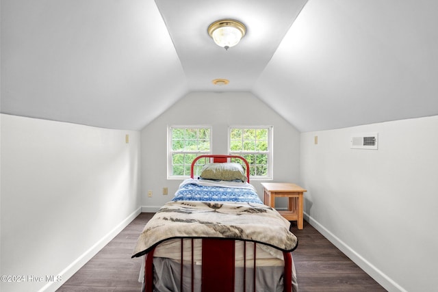 16200 US Highway 421, Burgaw, NC 28425 - bedroom featuring baseboards, vaulted ceiling, and dark wood finished floors