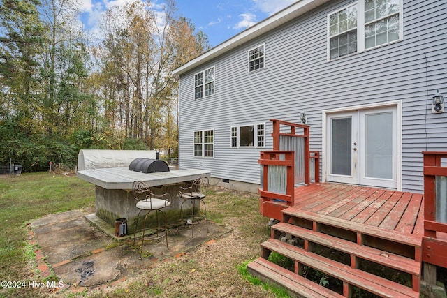 16200 US Highway 421, Burgaw, NC 28425 - back of house with a wooden deck, crawl space, and a yard