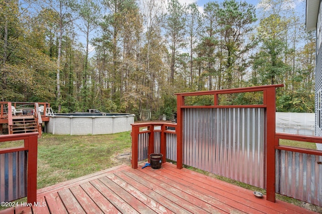 16200 US Highway 421, Burgaw, NC 28425 - wooden terrace with an outdoor pool and a lawn