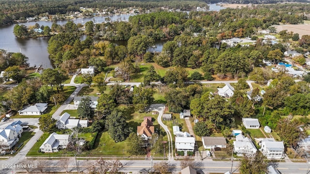 505 Broad St, Oriental, NC 28571 - aerial view of property and surrounding area with a large body of water and nearby suburban area