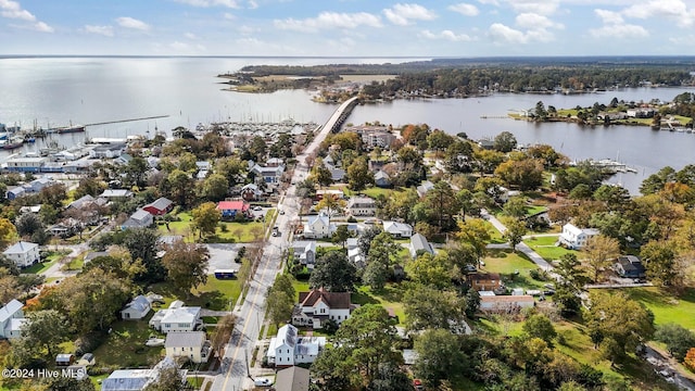 505 Broad St, Oriental, NC 28571 - aerial view of property's location with a large body of water and nearby suburban area