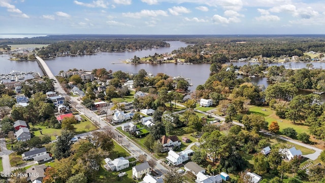 505 Broad St, Oriental, NC 28571 - aerial view of property's location featuring a large body of water and nearby suburban area