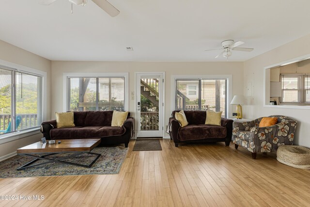 living room featuring hardwood / wood-style floors