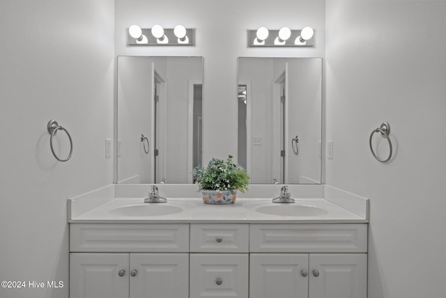 bathroom with double vanity and a sink