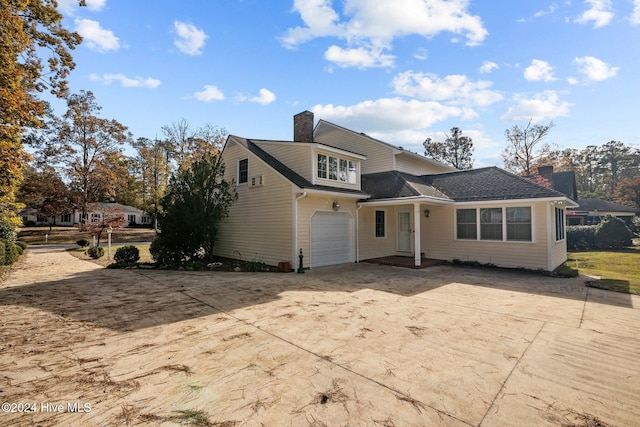 view of property with a garage