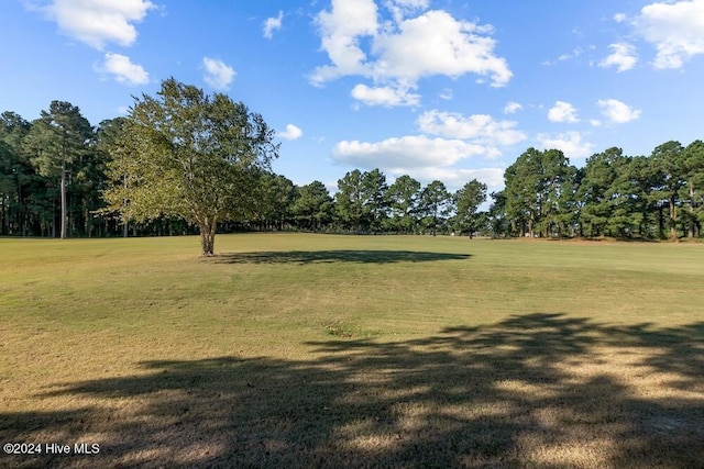 109 St Gallen Ct, New Bern, NC 28562 - surrounding community with view of wooded area, a lawn, and view of golf course