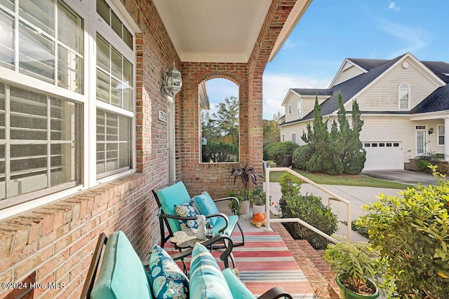 balcony with covered porch