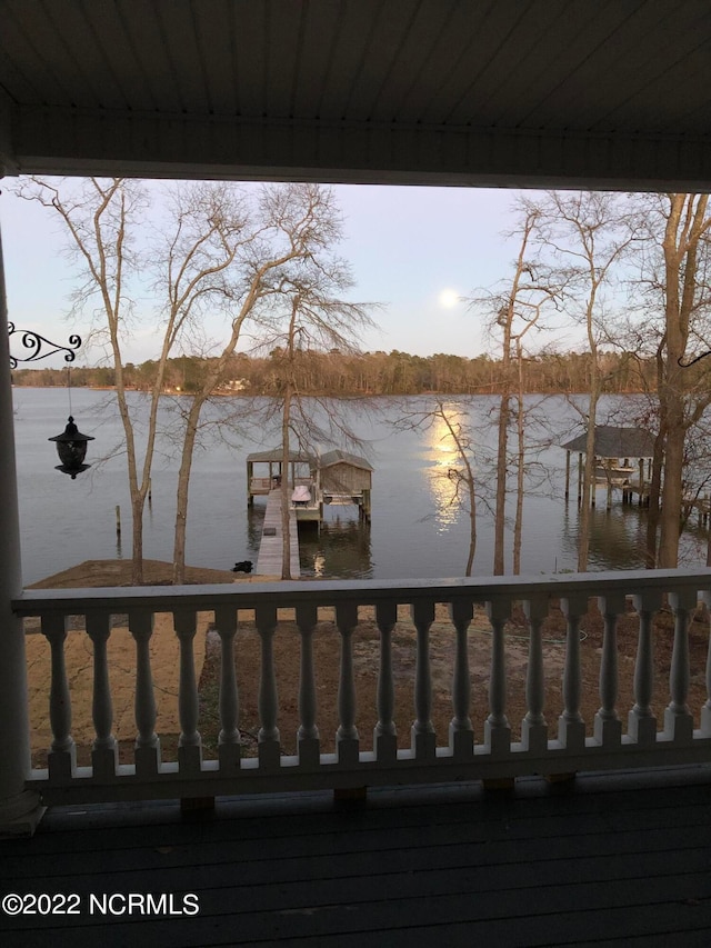 exterior space with a boat dock