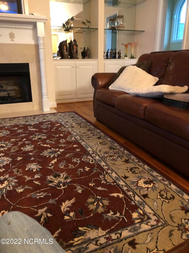 living room featuring hardwood / wood-style floors