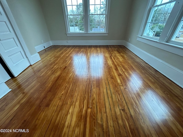 unfurnished dining area with wood-type flooring