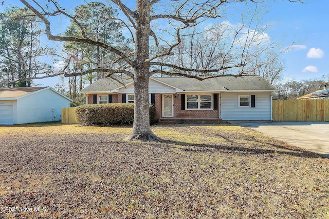 view of single story home