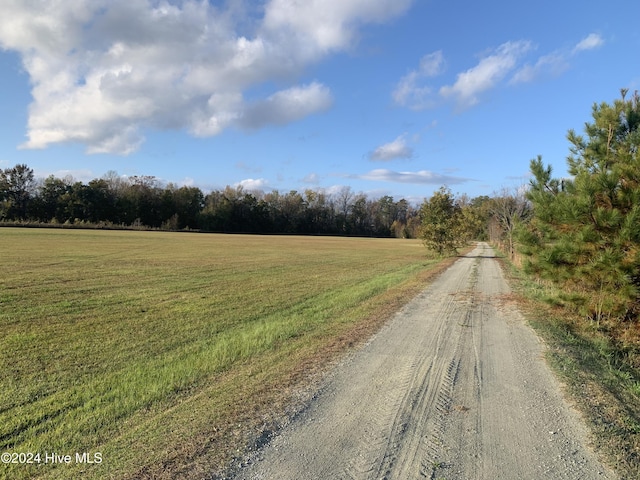 view of street with a rural view