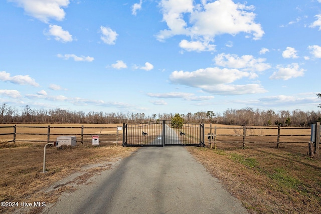 view of street featuring a rural view