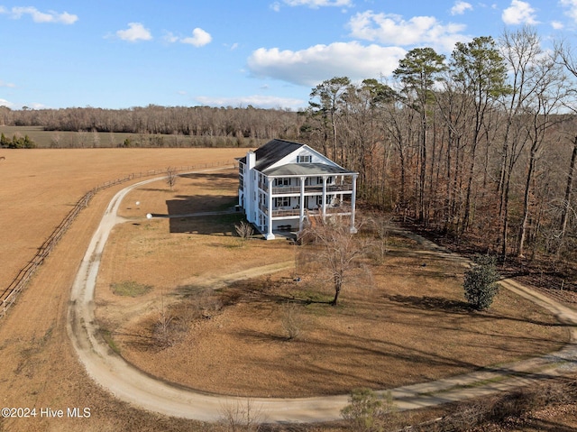 exterior space with a rural view