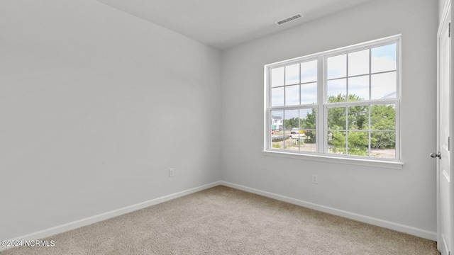 unfurnished room featuring carpet and plenty of natural light