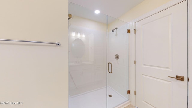 bathroom featuring walk in shower