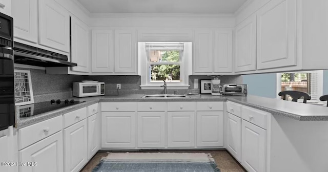 dining area featuring crown molding and dark hardwood / wood-style flooring