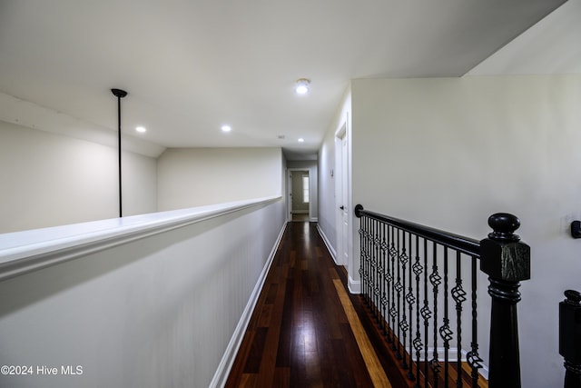 hallway featuring dark hardwood / wood-style floors