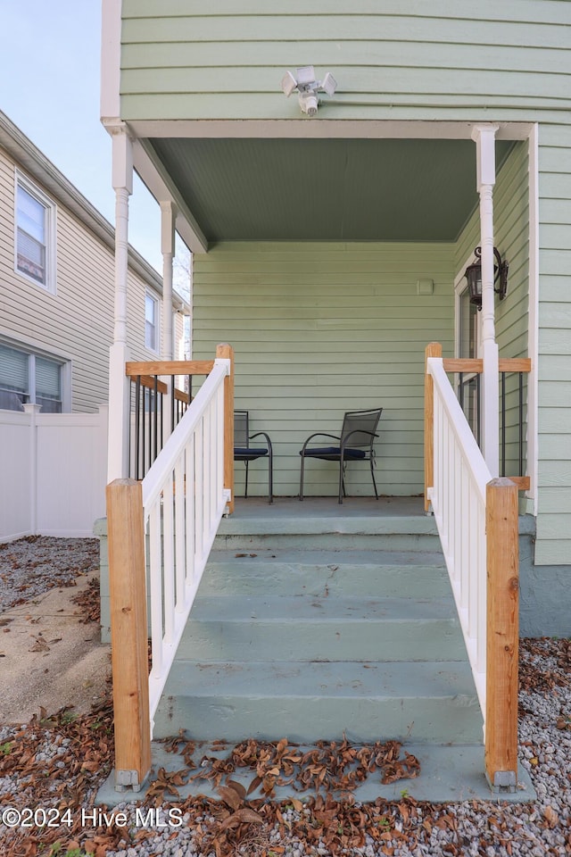 deck featuring a porch