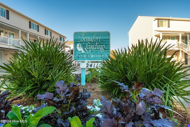 view of community sign