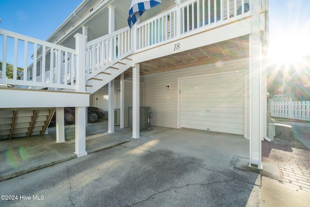 exterior space featuring a garage