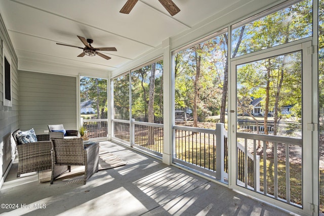 unfurnished sunroom featuring a healthy amount of sunlight