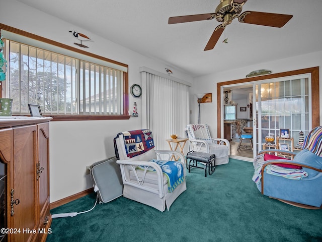 living room featuring carpet flooring