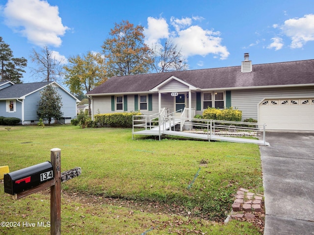 view of single story home