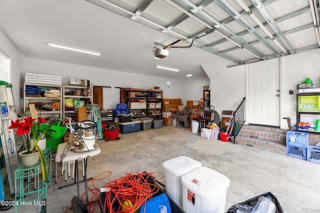 garage featuring a garage door opener