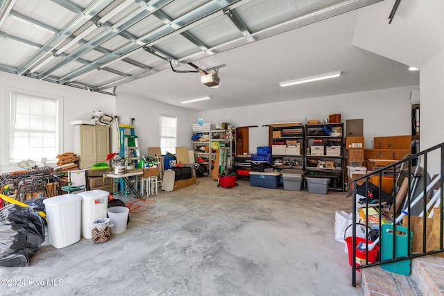 garage featuring a garage door opener