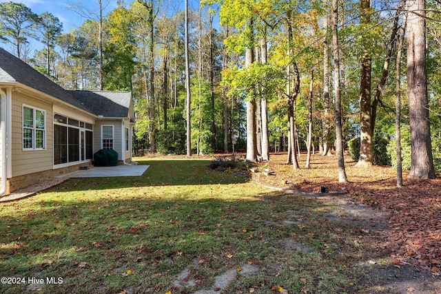 view of yard with a patio area