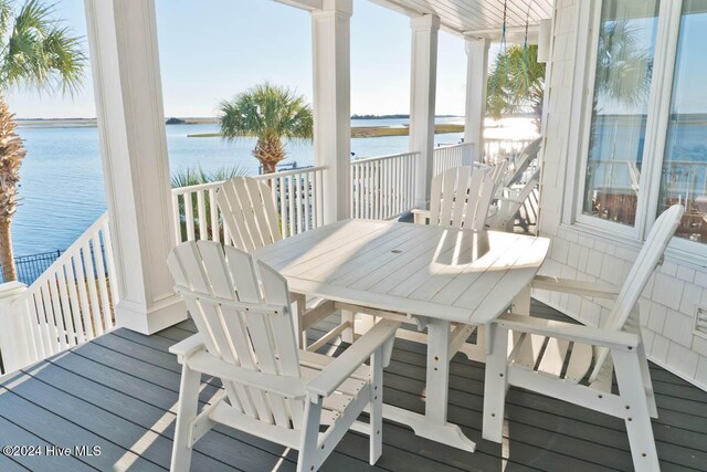 105 Wind Dance Ln, Swansboro, NC 28584 - sunroom with a water view and healthy amount of natural light