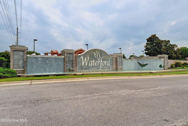 view of community sign