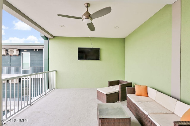 view of patio featuring outdoor lounge area and ceiling fan