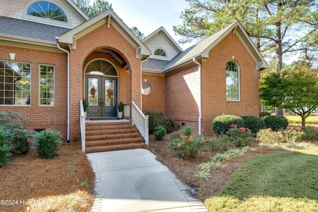 entrance to property with french doors