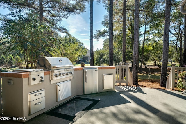 view of patio featuring area for grilling